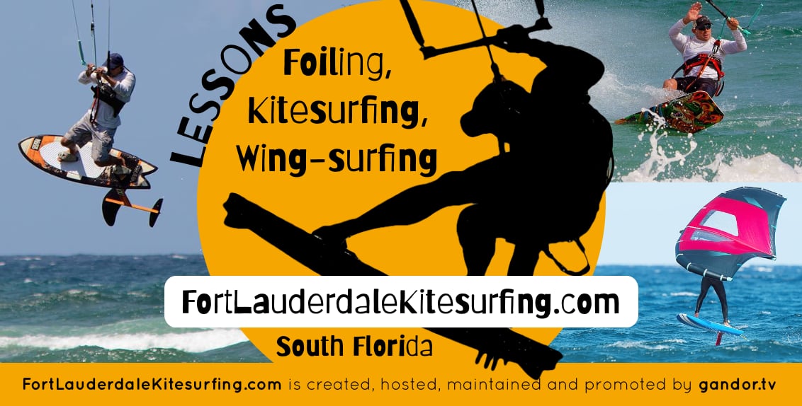 Kitesurfing school website in Fort Lauderdale, Florida created by gandor.tv