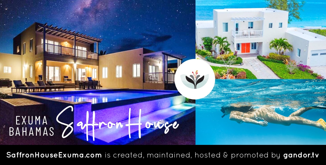 Website of Saffron House Exuma Bahamas Villa done by gandor.tv